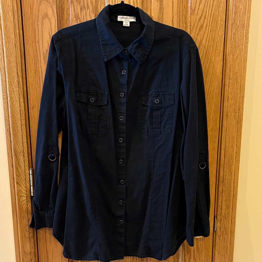 Coldwater Creek Black Button Down Shirt